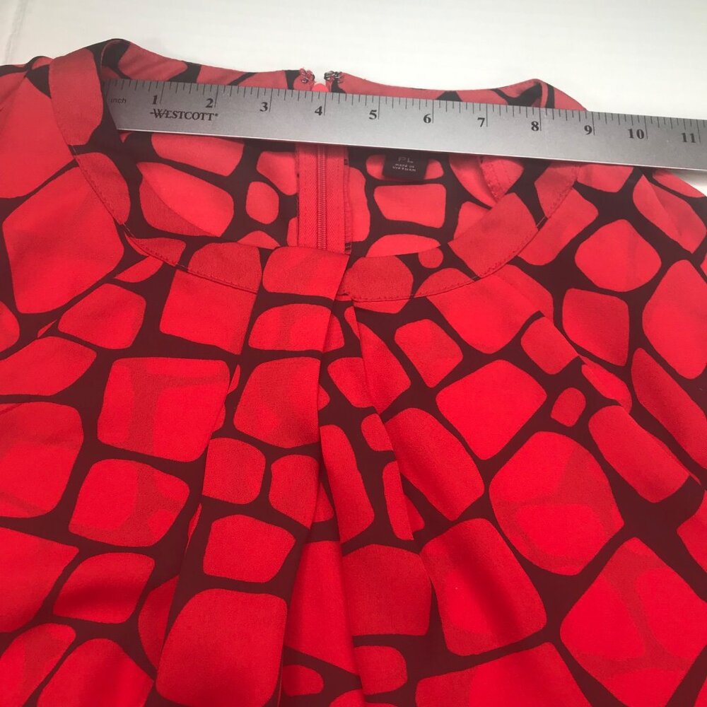 Liz Claiborne Women's Petite Large Red Black 3/4 Sleeve Top New - Picture 7 of 14